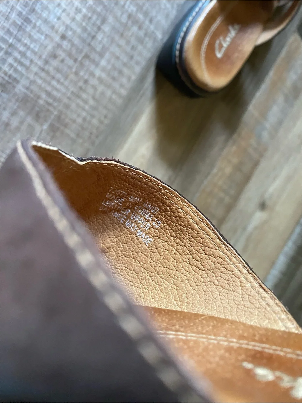 Clarks Brown Leather Women’s Crossover Slide Sandals vintage